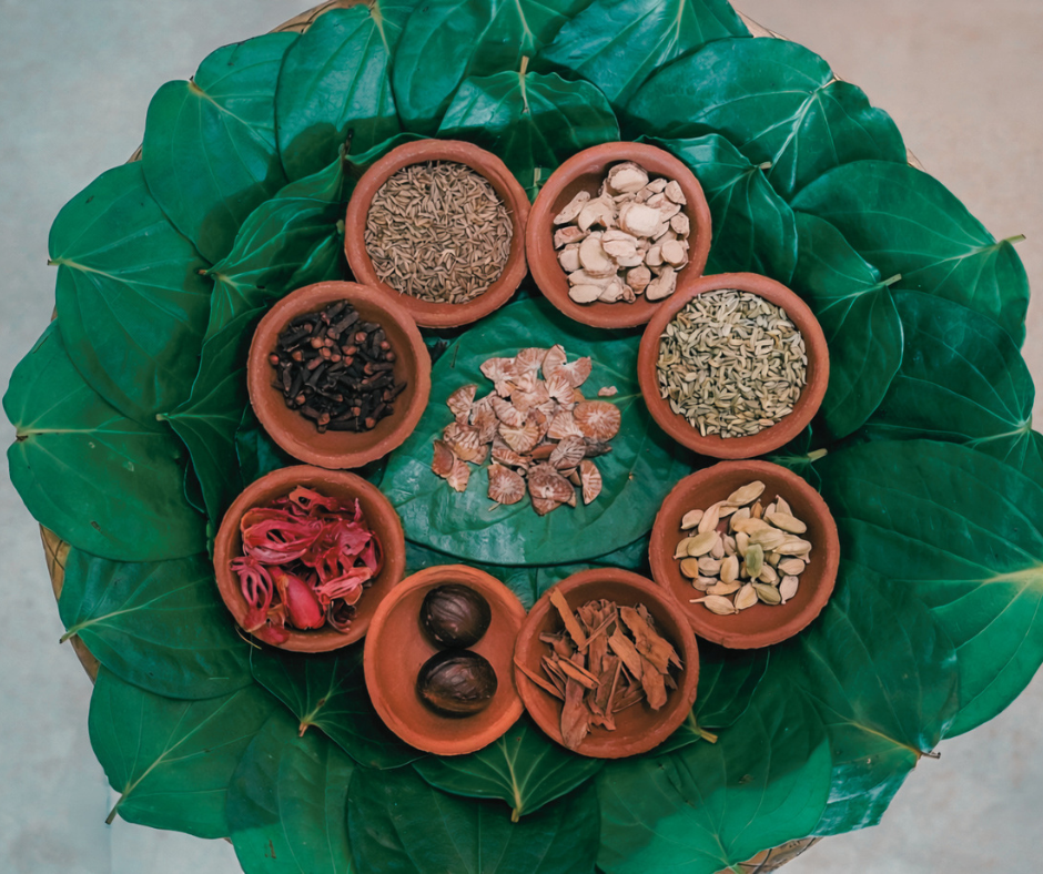 Fine Sri Lankan Spices in clay bowls